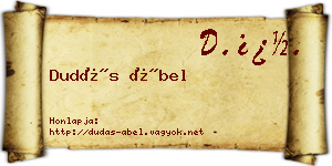 Dudás Ábel névjegykártya