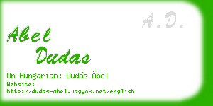 abel dudas business card